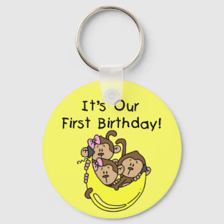 Triplets 1st - Two Girls One Boy Tshirts and Gifts Key Ring