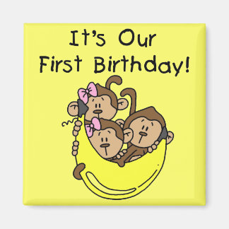 Triplets 1st - Two Girls One Boy Tshirts and Gifts Magnet