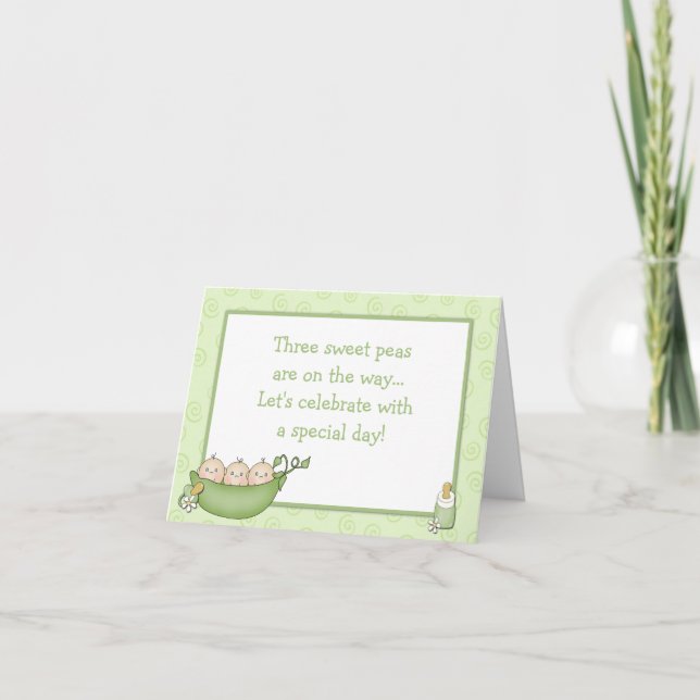 Triplets Baby Shower invitation (Front)