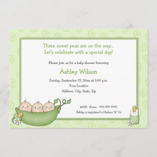 Triplets Baby Shower Invitations