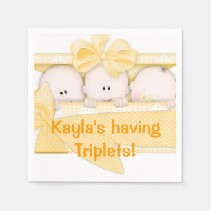 Triplets Baby Shower Paper Napkins