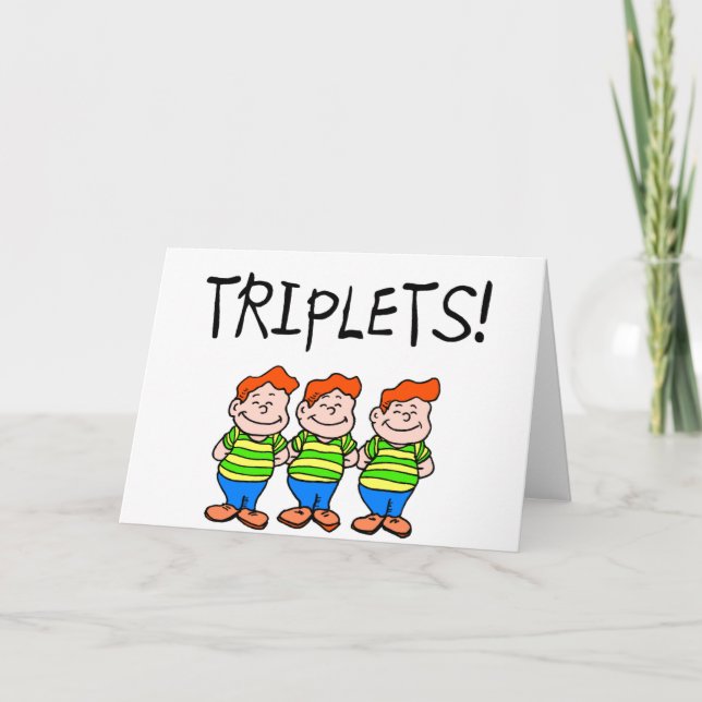 Triplets (Boys) Holiday Card (Front)