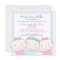Triplets Girl Boy Pink Blue Baby Shower Invitation