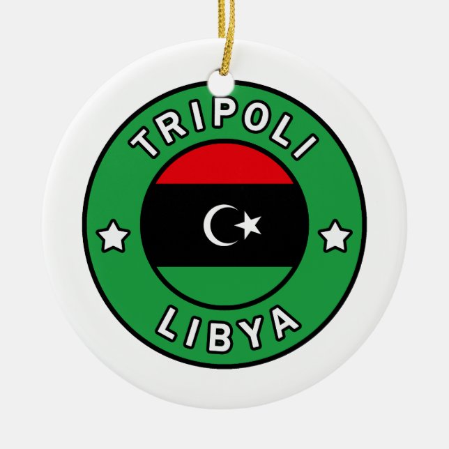 Tripoli Libya Ceramic Tree Decoration (Front)