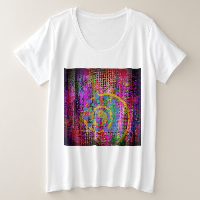 Trippy Abstract Plus Size T-Shirt (Design Front)