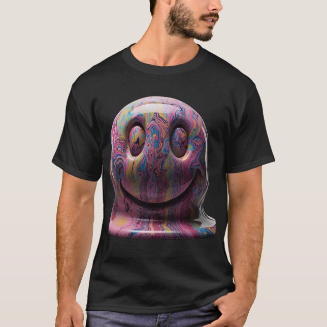 Trippy Acid Dripping Smiley T-Shirt (Front)