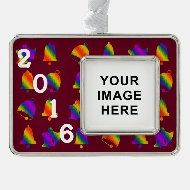 Trippy Bells Silver Plated Framed Ornament (Front)