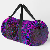 Trippy Black and Magenta Retro Liquid Swirl