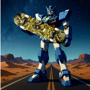 Trippy Black Gold Doodle Skateboard