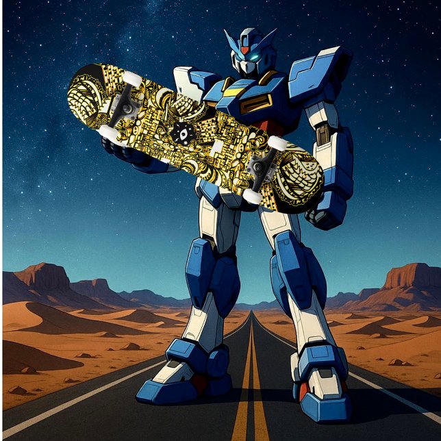 Trippy Black Gold Doodle Skateboard (Creator Uploaded)