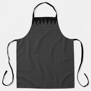 Trippy Black White Chevron Stripes Abstract Cool Apron
