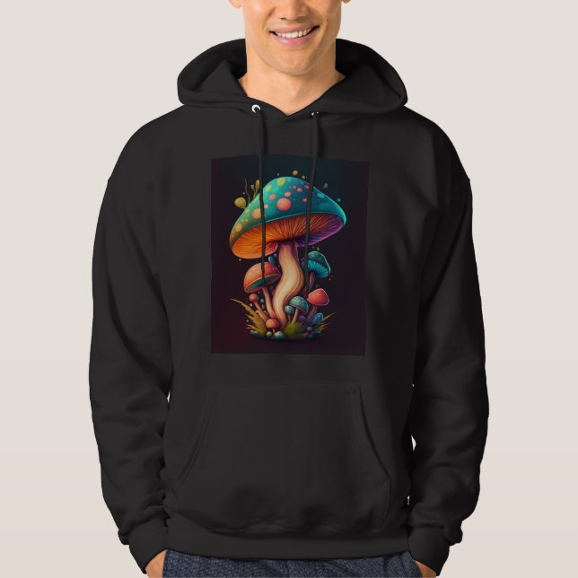 Trippy Blue Amanita Muscaria mushroom Hoody (Front)