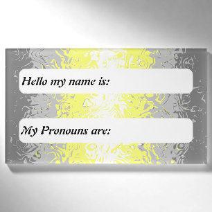 Trippy Boho Customisable Demigender Pride Flag Name Tag