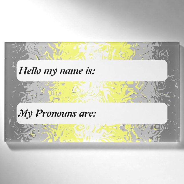 Trippy Boho Customisable Demigender Pride Flag    Name Tag (Front)