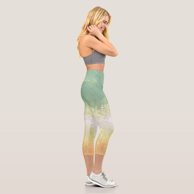 Trippy Boho Groovy Abstract Genderflor Pride Flag Capri Leggings (Right)
