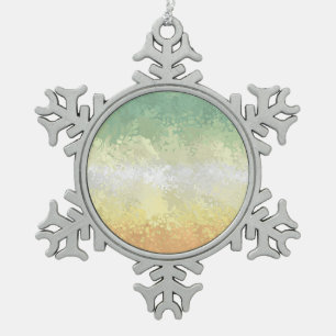 Trippy Boho Groovy Abstract Genderflor Pride Flag Snowflake Pewter Christmas Ornament