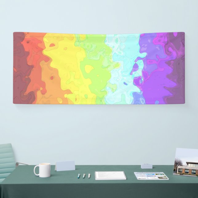 Trippy Boho Groovy Abstract Neurogender Pride Flag Banner (Tradeshow)
