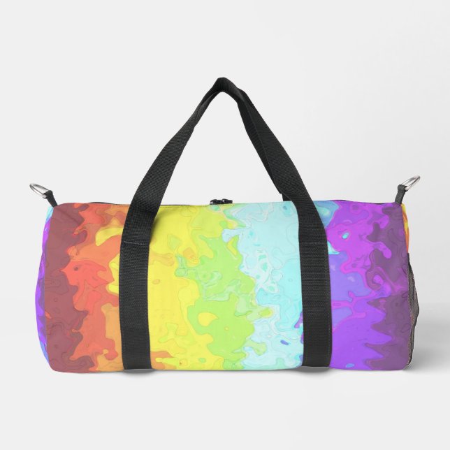 Trippy Boho Groovy Abstract Neurogender Pride Flag Duffle Bag (Front)