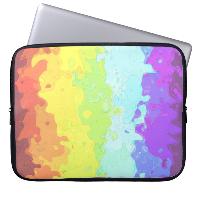 Trippy Boho Groovy Abstract Neurogender Pride Flag Laptop Sleeve (Front)