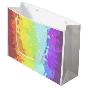 Trippy Boho Groovy Abstract Neurogender Pride Flag Large Gift Bag