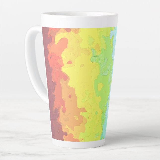 Trippy Boho Groovy Abstract Neurogender Pride Flag Latte Mug (Left Angle)