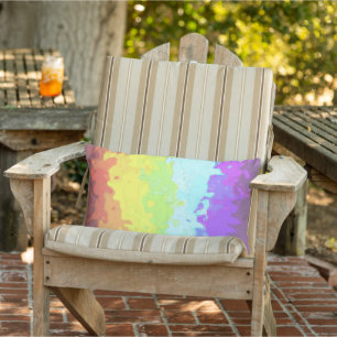 Trippy Boho Groovy Abstract Neurogender Pride Flag Lumbar Cushion