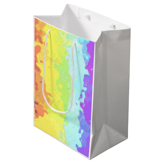 Trippy Boho Groovy Abstract Neurogender Pride Flag Medium Gift Bag (Front Angled)