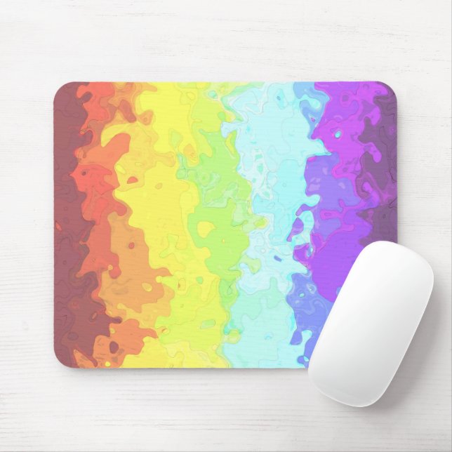 Trippy Boho Groovy Abstract Neurogender Pride Flag Mouse Pad (With Mouse)