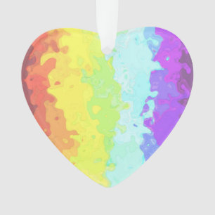 Trippy Boho Groovy Abstract Neurogender Pride Flag Ornament