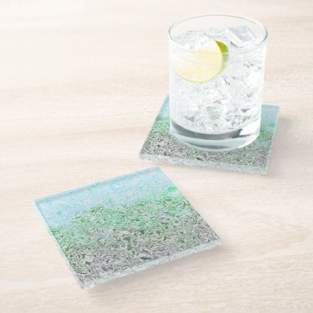 Trippy Boho Groovy Grungy Autoromantic Pride Flag Glass Coaster (Angled)