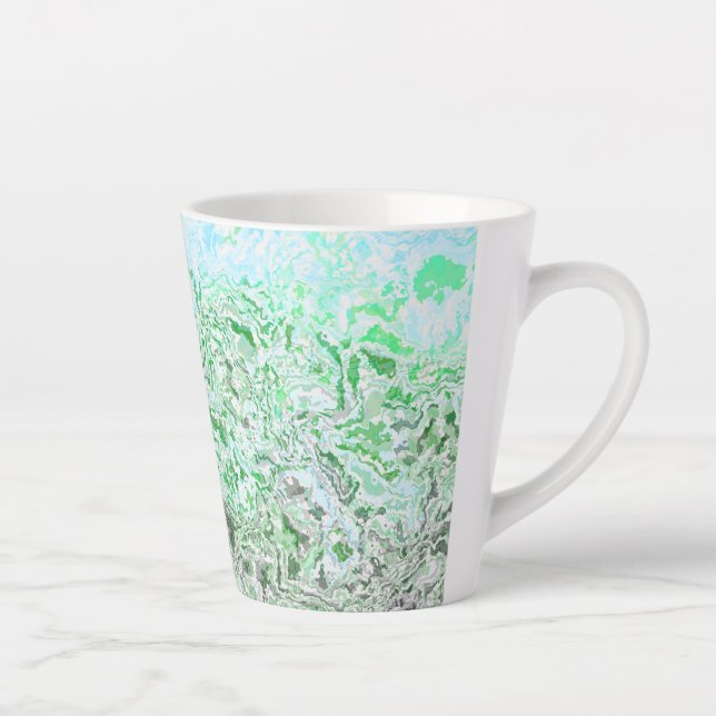 Trippy Boho Groovy Grungy Autoromantic Pride Flag Latte Mug (Right)