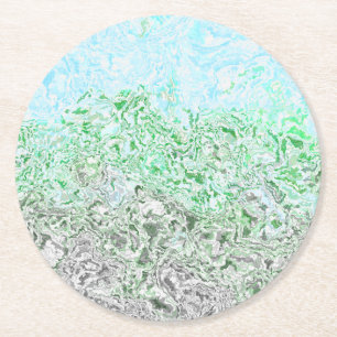 Trippy Boho Groovy Grungy Autoromantic Pride Flag Round Paper Coaster