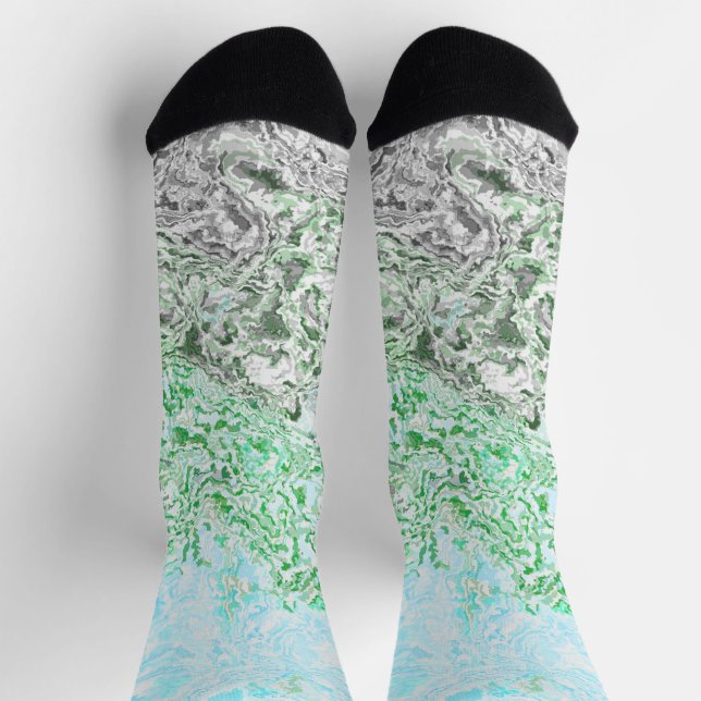 Trippy Boho Groovy Grungy Autoromantic Pride Flag Socks (Top)