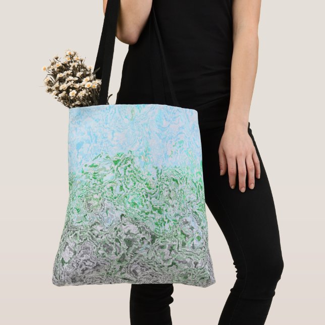 Trippy Boho Groovy Grungy Autoromantic Pride Flag Tote Bag (Close Up)