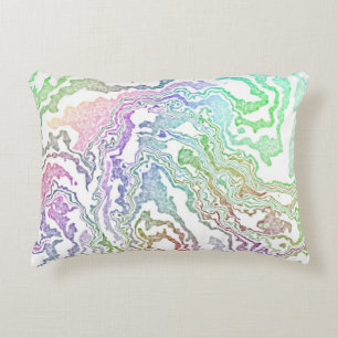 Trippy Boho Marbled Colourful Rainbow Abstract Decorative Cushion