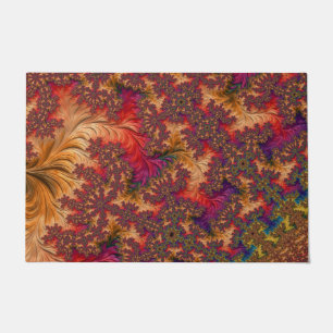 Trippy Bright Dazzling Branching Abstract Fractal Doormat