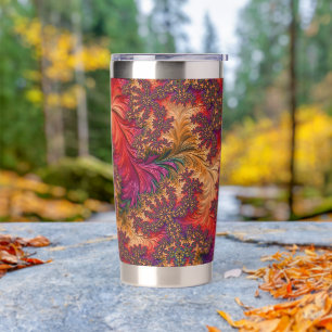Trippy Bright Dazzling Branching Abstract Fractal Insulated Tumbler