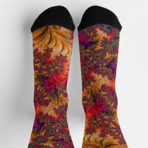 Trippy Bright Dazzling Branching Abstract Fractal Socks