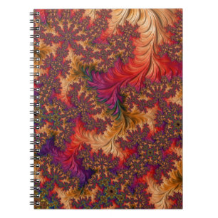 Trippy Bright Dazzling Branching Abstract Fractal Spiral Notebook