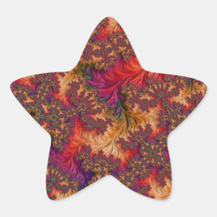 Trippy Bright Dazzling Branching Abstract Fractal Star Sticker