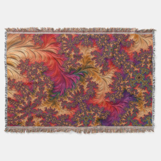 Trippy Bright Dazzling Branching Abstract Fractal Throw Blanket