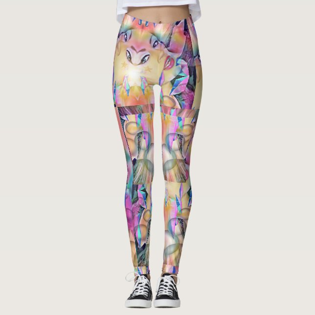 Trippy Bubble Crystal Goddess! Leggings (Front)
