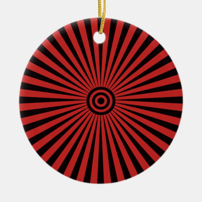 Trippy Bullseye Ceramic Tree Decoration (Front)