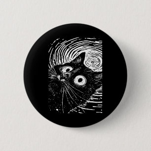 Trippy Cat Pastel Goth Gothic Grunge Alt Punk Weir 6 Cm Round Badge