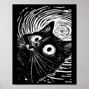 Trippy Cat Pastel Goth Gothic Grunge Alt Punk Weir Poster