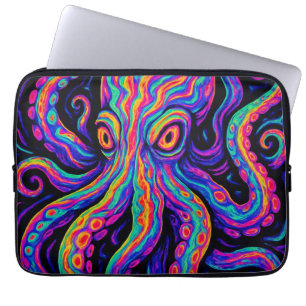 Trippy Colorful Octopus Laptop Sleeve