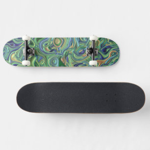 Trippy Colourful 3D Swirls   Skateboard