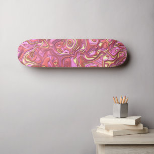Trippy Colourful 3D Swirls   Skateboard