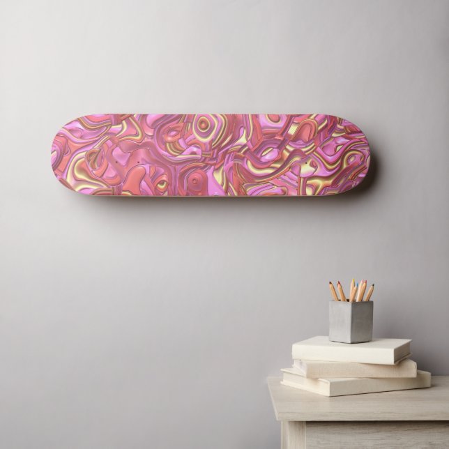 Trippy Colourful 3D Swirls   Skateboard (Wall Art (Horz))