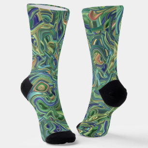 Trippy Colourful 3D Swirls   Socks